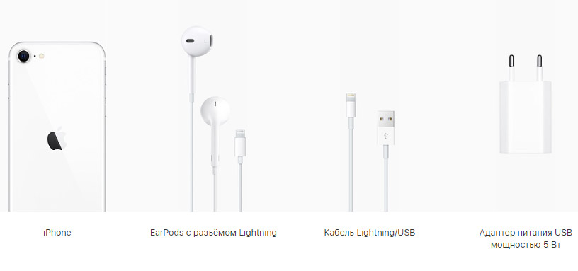 Комплект поставки iPhone SE