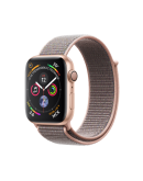 Apple Watch Series 4 (MU6G2RU/A), 44 мм, корпус из алюминия золотого цвета, спортивный браслет цвета «розовый песок»