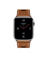 Apple Watch Series 4 GPS + Cellular (MU9E2), 44mm, корпус из стали, ремешок Hermès Single Tour из кожи Barénia цвета Fauve