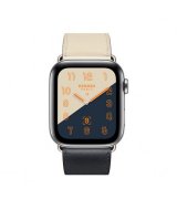 Apple Watch Series 4 GPS + Cellular, 44mm, корпус из стали, ремешок Hermès Single Tour из кожи Swift цвета Indigo/Craie/Orange
