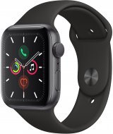 Apple Watch Series 5 (MWVF2RU/A), 44 мм, корпус из алюминия цвета «серый космос», спортивный браслет чёрного цвета