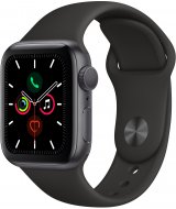 Apple Watch Series 5 (MWV82RU/A), 40 мм, корпус из алюминия цвета «серый космос», спортивный браслет чёрного цвета