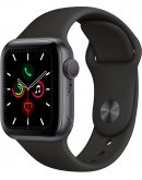 Apple Watch Series 5 LTE (MWX32), 40 мм, корпус из алюминия цвета «серый космос», спортивный браслет чёрного цвета