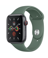 Apple Watch Series 5 (MWT02), 40 мм, корпус из алюминия цвета «серый космос», спортивный браслет зелёного цвета