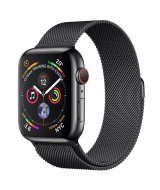 Apple Watch Series 5 LTE (MWWL2), 44 мм, корпус из стали черного цвета, черный браслет Milanese из нержавеющей стали