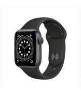 Apple Watch Series 6, 44 мм, корпус из алюминия цвета «серый космос», спортивный ремешок чёрного цвета (M00H3RU-A)