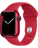 Apple Watch Series 7, 41 мм, корпус из алюминия красного цвета, спортивный ремешок (PRODUCT)RED (MKN23)