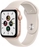 Apple Watch SE 2021, 44 мм, корпус из алюминия золотого цвета спортивный ремешок цвета «сияющая звезда» (MKQ53)