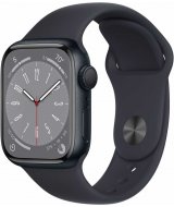 Apple Watch Series 8, 41 мм, корпус из алюминия цвета «тёмная ночь», спортивный ремешок цвета «тёмная ночь»