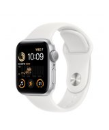 Apple Watch SE 2022, 40 мм, корпус из алюминия серебристого цвета, спортивный ремешок белого цвета