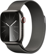 Apple Watch Series 9 LTE 45 мм (корпус из нержавеющей стали графит/миланский графитовый)