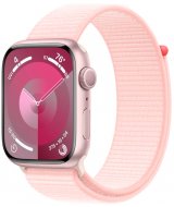 Apple Watch Series 9, 45 мм, корпус из алюминия розового цвета, спортивный ремешок нежно-розового цвета