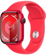 Apple Watch Series 9, 45 мм, корпус из алюминия цвета (PRODUCT)RED, спортивный ремешок цвета (PRODUCT)RED, размер S/M