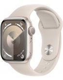 Apple Watch Series 9, 45 мм, корпус из алюминия цвета «сияющая звезда», спортивный ремешок цвета «сияющая звезда», размер M/L