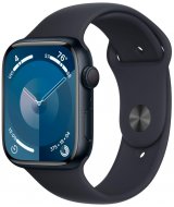 Apple Watch Series 9, 45 мм, корпус из алюминия цвета «тёмная ночь», спортивный ремешок цвета «тёмная ночь», размер M/L