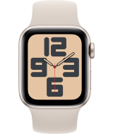 Apple Watch SE 2023, 40 мм, корпус из алюминия цвета «сияющая звезда», спортивный ремешок цвета «сияющая звезда» (MR9U3)