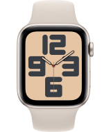 Apple Watch SE 2023, 44 мм, корпус из алюминия цвета «сияющая звезда», спортивный ремешок цвета «сияющая звезда» (MRE43)