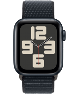 Apple Watch SE 2023, 40 мм, корпус из алюминия цвета «тёмная ночь», спортивный текстильный ремешок цвета «тёмная ночь» (MRE03)