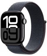 Apple Watch Series 10, 42 мм, корпус из алюминия цвета «черный глянец», спортивный браслет темно-синего цвета