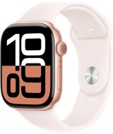Apple Watch Series 10, 46 мм, корпус из алюминия цвета «розовое золото», спортивный ремешок цвета «румянец» M/L