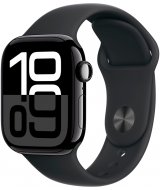Apple Watch Series 10, 42 мм, корпус из алюминия цвета «чёрный глянец», спортивный ремешок черного цвета S/M