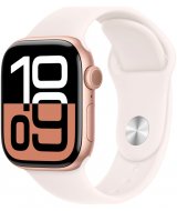 Apple Watch Series 10, 42 мм, корпус из алюминия цвета «розовое золото», спортивный ремешок цвета «румянец» S/M