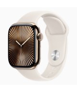 Apple Watch Series 10 GPS + Cellular 42 мм корпус из золотого титана со спортивным ремешком Starlight — S/M