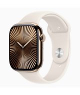 Apple Watch Series 10 GPS + Cellular 46 мм корпус из золотого титана со спортивным ремешком Starlight — M/L