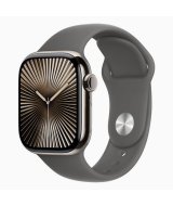Apple Watch Series 10 GPS + Cellular 42 мм корпус из натурального титана со спортивным ремешком цвета серого камня — S/M