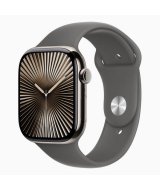 Apple Watch Series 10 GPS + Cellular 46 мм корпус из натурального титана со спортивным ремешком серого камня — S/M