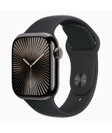 Apple Watch Series 10 GPS + Cellular 42 мм корпус из титана с черным спортивным ремешком — S/M