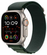 Apple Watch Ultra 2 GPS + Cellular, 49 мм, корпус из бежевого титана, ремешок Alpine зеленого цвета, размер M