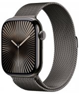 Apple Watch Series 10 GPS + Cellular 46 мм, корпус из титана грифельного цвета, миланский браслет грифельного цвета, размер S/M (MC7R4)